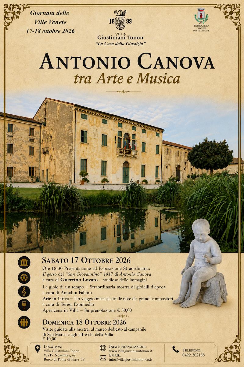 Locandina Antonio Canova tra Arte e Musica a Villa Giustiniani-Tonon